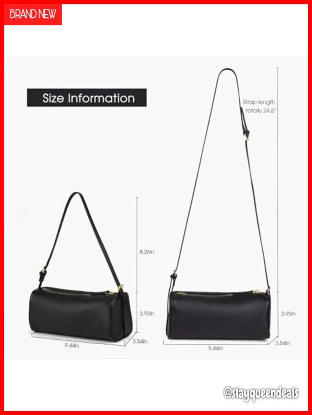 Leather Crossbody Hobo Barrel Bag with Adjustable Strap for Women